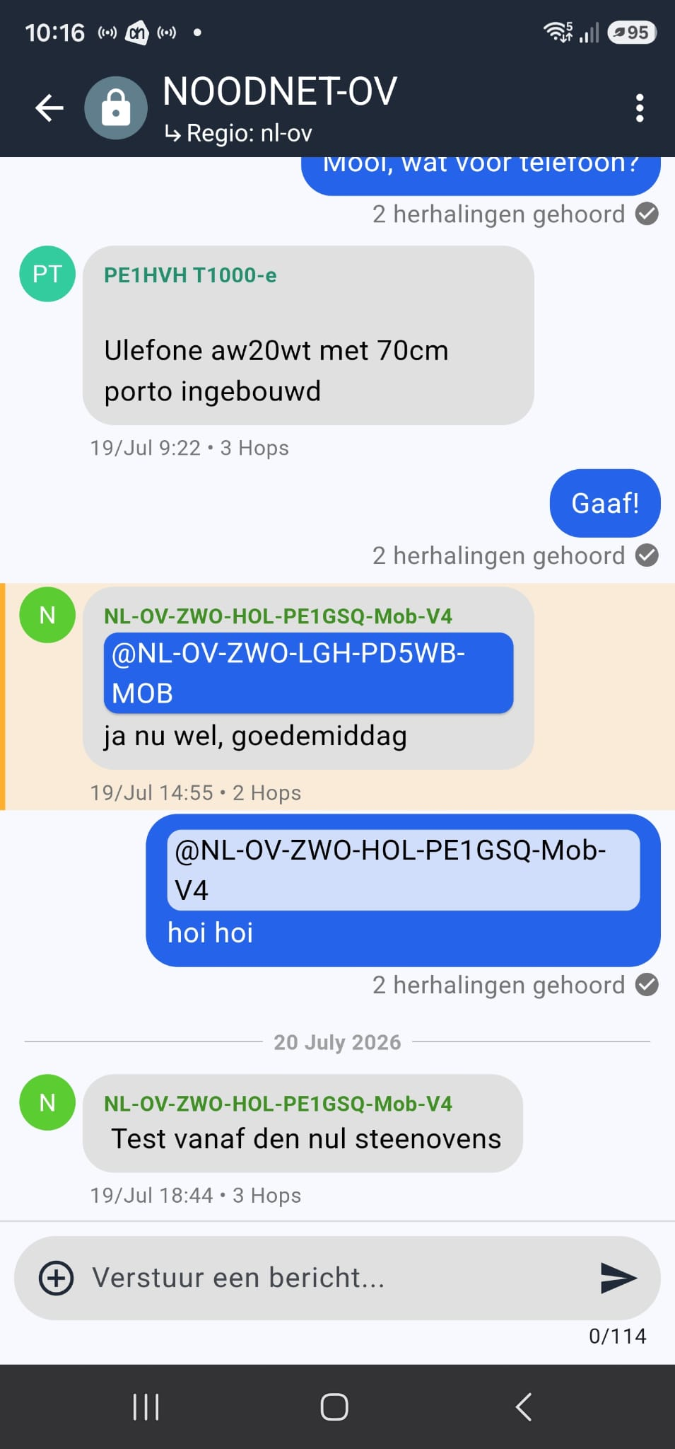 Bevestigde regio bovenin een kanaal